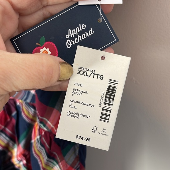 New Gymboree Mom Dress Red Blue Plaid XXL - Picture 3 of 5